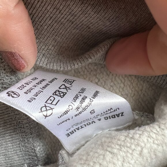 CLOSE OUT SALE: Zadig & Voltaire Gray  "LOVE" 100% Cotton [Never Worn]  - Small - Picture 5 of 5